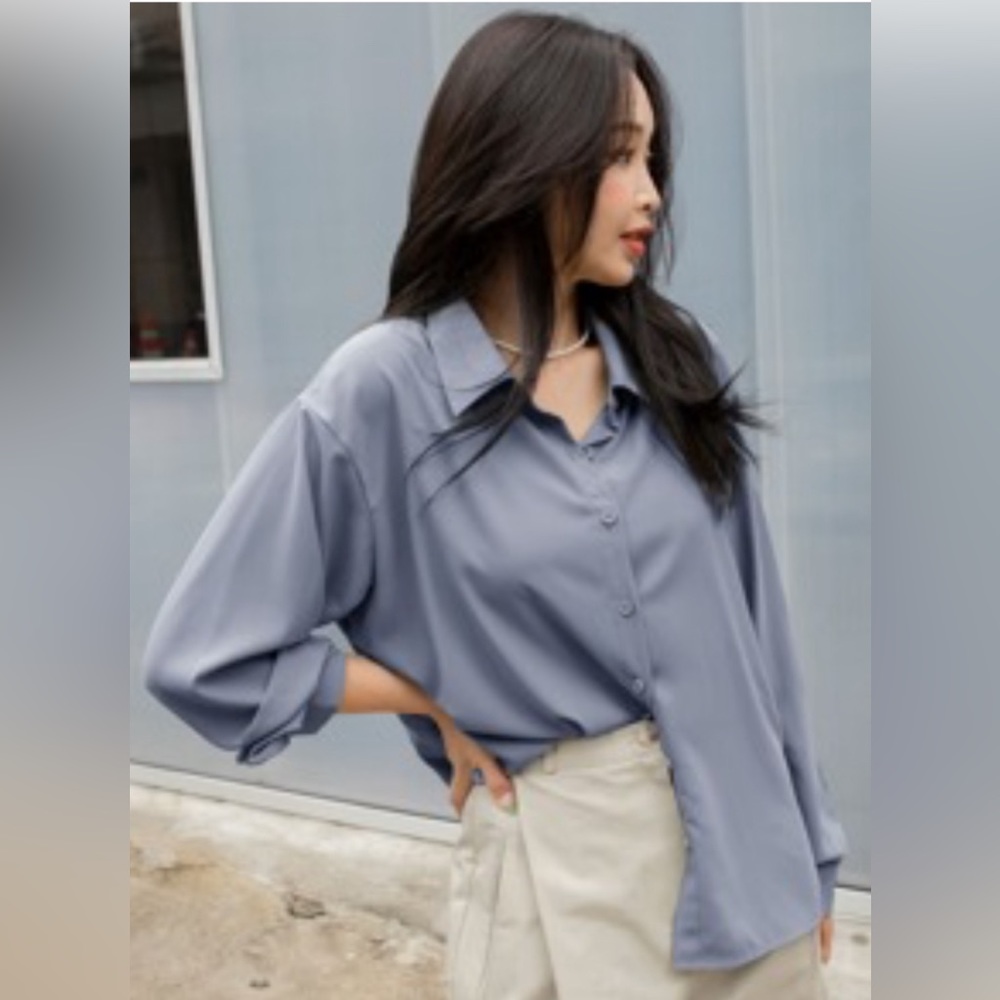 Shein Dazy Long Sleeve Button Down Blouse